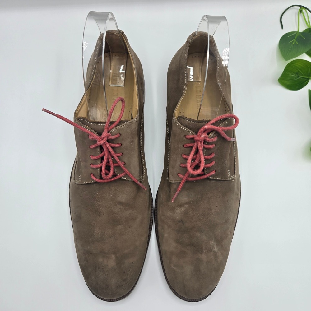 Cole Haan Derby Brown Nubuck Red Lace Up Oxford MENS 10.5 Casual Office Wear